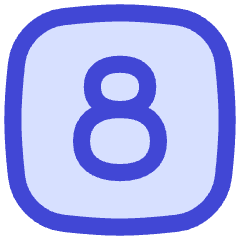 Number Eight Square Icon from Flex Duo Set
