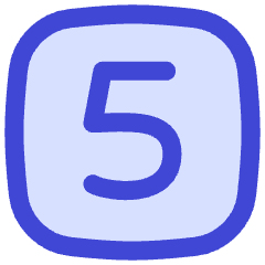 Number Five Square Icon from Flex Duo Set