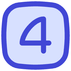 Number Four Square Icon from Flex Duo Set