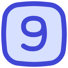 Number Nine Square Icon from Flex Duo Set