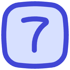 Number Seven Square Icon from Flex Duo Set
