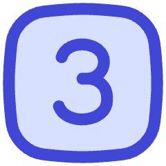 Number Three Square Icon from Flex Duo Set