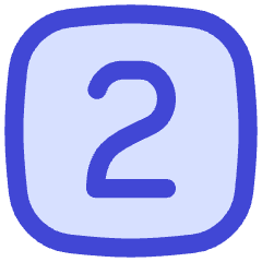 Number Two Square Icon from Flex Duo Set