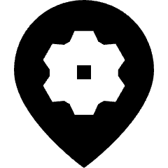 Pin Setting Gear Icon from Sharp Solid Set