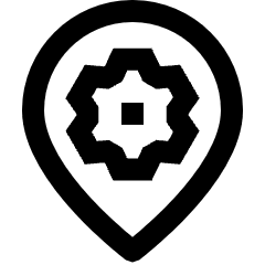 Pin Setting Gear Icon from Sharp Line Set