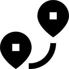 Pins Distance Icon from Sharp Solid Set