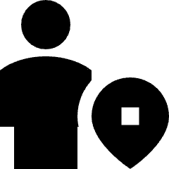 User Pin Icon from Sharp Solid Set