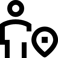 User Pin Icon from Sharp Line Set