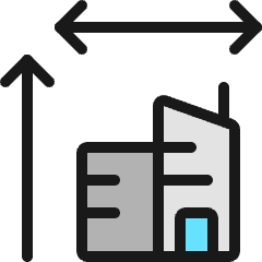 Real Estate Dimensions Building Icon from Ultimate Colors Set