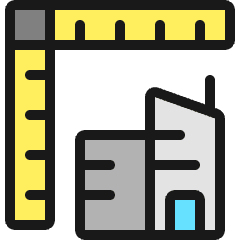 Real Estate Dimensions Building Ruler Icon from Ultimate Colors Set