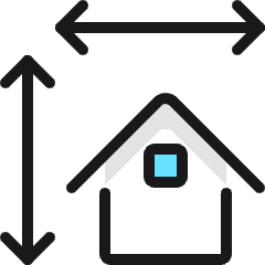 Real Estate Dimensions House Icon from Ultimate Colors Set