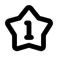 1 Star Icon from Rounded Line - Streamline Material Set