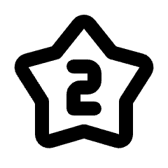 2 Star Icon from Rounded Line - Streamline Material Set