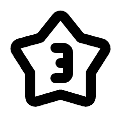 3 Star Icon from Rounded Line - Streamline Material Set