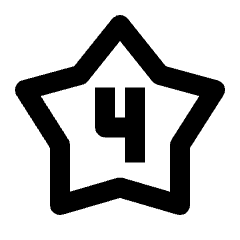 4 Star Icon from Outlined Line - Streamline Material Set