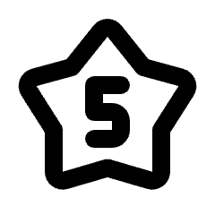 5 Star Icon from Rounded Line - Streamline Material Set