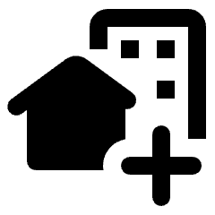 Add Home Work Fill Icon from Rounded Fill - Streamline Material Set