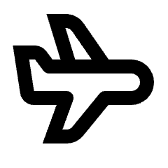 Airplane Icon from Outlined Line - Streamline Material Set