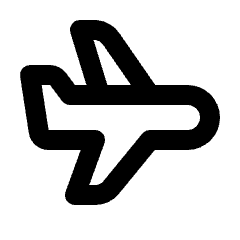 Airplane Icon from Rounded Line - Streamline Material Set