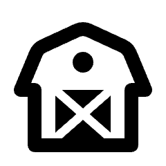 Barn Icon from Rounded Line - Streamline Material Set