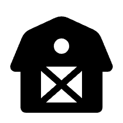 Barn Fill Icon from Rounded Fill - Streamline Material Set