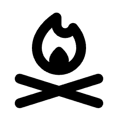 Campfire Icon from Rounded Line - Streamline Material Set