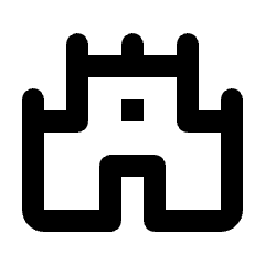 Castle Icon from Rounded Line - Streamline Material Set