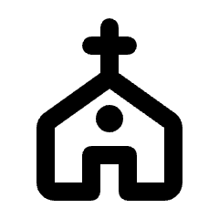 Church Icon from Rounded Line - Streamline Material Set