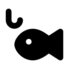Fishing Fill Icon from Rounded Fill - Streamline Material Set