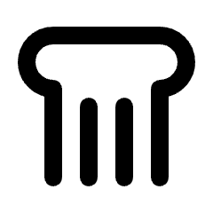 Greek Column Icon from Rounded Line - Streamline Material Set