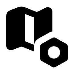 Map Setting Bolt Fill Icon from Rounded Fill - Material Pro Set