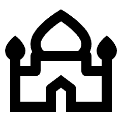 Mosque Icon from Outlined Line - Streamline Material Set