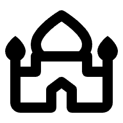 Mosque Icon from Rounded Line - Material Pro Set