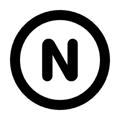 North Circle Icon from Rounded Line - Streamline Material Set