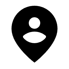 Person Pin Circle Fill Icon from Sharp Fill - Streamline Material Set