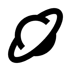 Planet Ring Icon from Rounded Line - Material Pro Set