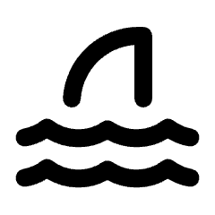 Shark Icon from Rounded Line - Streamline Material Set