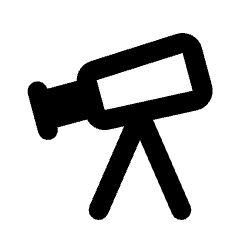 Telescope Icon from Rounded Line - Material Pro Set