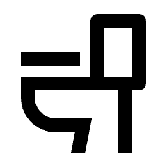 Toilet Icon from Outlined Line - Material Pro Set