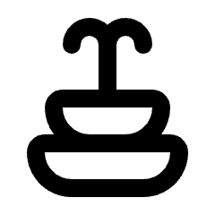 Water Fountain Icon from Rounded Line - Streamline Material Set