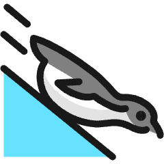 Marine Mammal Penguin Slide Icon from Ultimate Colors Set