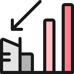 Real Estate Market Building Decrease Icon from Ultimate Colors Set