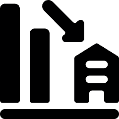 Real Estate Market Building Decrease Icon from Ultimate Bold Set