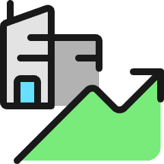 Real Estate Market Building Rise Icon from Ultimate Colors Set