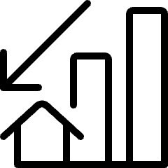 Real Estate Market House Decrease Icon from Ultimate Light Set