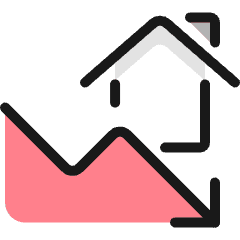 Real Estate Market House Fall Icon from Ultimate Colors Set