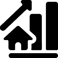 Real Estate Market House Increase Icon from Ultimate Bold Set