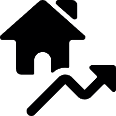 Real Estate Market House Rise Icon from Ultimate Bold Set