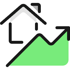 Real Estate Market House Rise Icon from Ultimate Colors Set