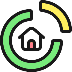 Real Estate Market House Icon from Ultimate Colors Set